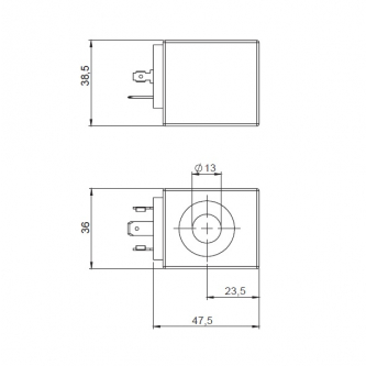 Coil 24VDC 22W fi13 h = 38.5mm